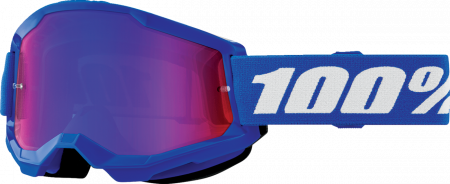 Echipament Cross  & ATV - Ochelari cross/atv 100% Strata 2 Junior Blue, lentila oglinda, culoare rama albastru