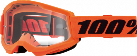 Echipament Cross  & ATV - Ochelari cross/atv 100% Strata 2 Junior Orange, lentila transparenta, culoare rama portocaliu