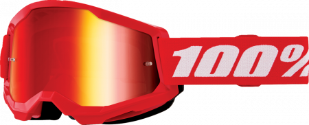 Echipament Cross  & ATV - Ochelari cross/atv 100% Strata 2 Junior Red, lentila oglinda, culoare rama rosu