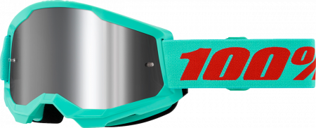 Echipament Cross  & ATV - Ochelari cross/atv 100% Strata 2 Maupiti, lentila oglinda, culoare rama cyan