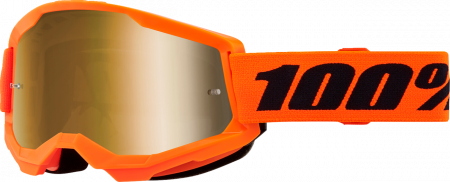 Echipament Cross  & ATV - Ochelari cross/atv 100% Strata 2 Neon Org, lentila oglinda, culoare rama portocaliu neon