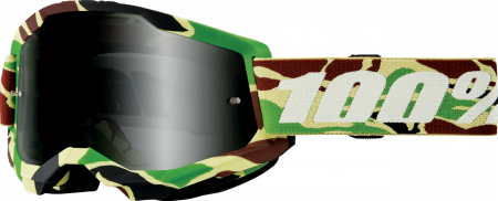 Ochelari - Ochelari cross/atv 100% Strata 2 Sand Warr Camo, lentila fumurie, culoare rama army