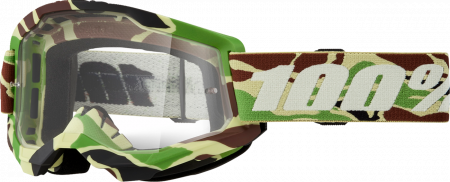 Echipament Cross  & ATV - Ochelari cross/atv 100% Strata 2 Warr Camo, lentila transparent, culoare rama army