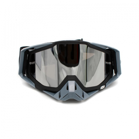 Ochelari - Ochelari cross/atv/enduro, Asix AS1, lentila argintie, culoare rama gri/negru mat