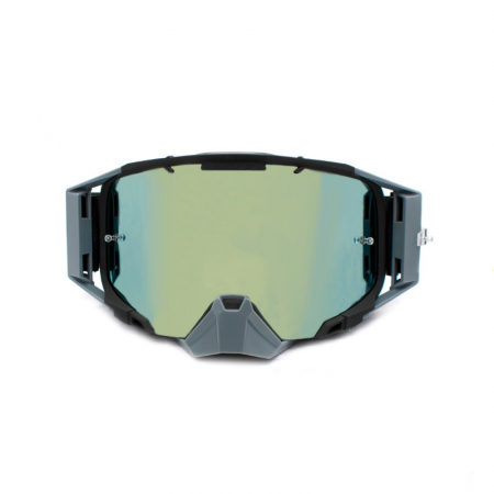 Ochelari - Ochelari cross/atv/enduro, Asix AS3, lentila albastra, culoare rama gri/negru mat