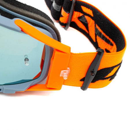 Ochelari cross/atv/enduro, Asix AS3, lentila albastra, culoare rama gri/portocaliu mat [2]