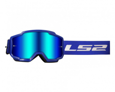 Echipament Cross  & ATV - Ochelari cross/enduro/atv LS2, lentila oglinda, culoare albastru