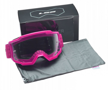 Ochelari cross/enduro/atv LS2, lentila transparenta, culoare roz [1]