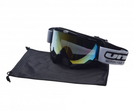 Ochelari - Ochelari motocross/atv/enduro Unit, culoare rama negru, lentila fumurie aurie