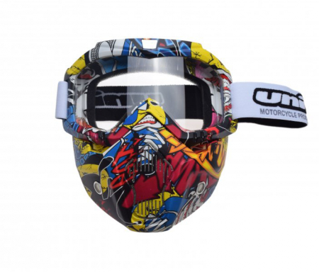 Ochelari motocross/atv/enduro Unit, model masca, culoare rama multicolor, lentila clara [1]