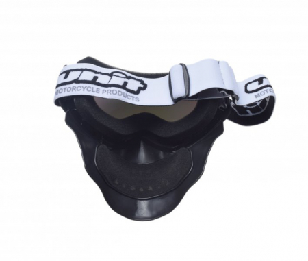 Ochelari motocross/atv/enduro Unit, model masca craniu, culoare rama negru, lentila oglinda argintie [2]
