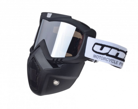 Ochelari - Ochelari motocross/atv/enduro Unit, model masca, culoare rama negru, lentila oglinda argintie