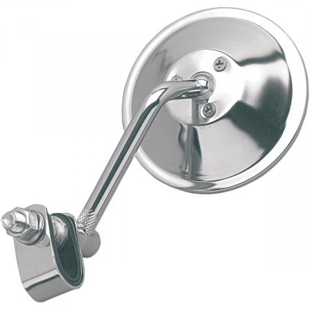Suspensie Cadru - Oglinda moto Rotunda CLAMP-ON, culoare crom, picior 10 cm