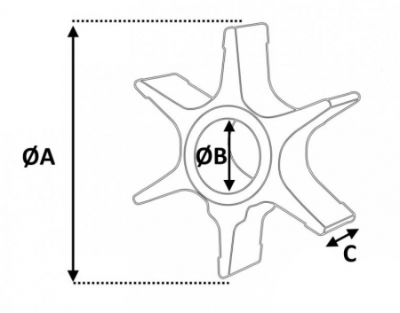 Paleta pompa apa pentru barca, Yamaha 6G0/694-44352-00 [1]