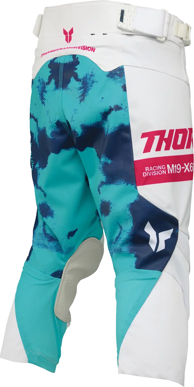 Pantaloni atv/cross copii Thor Launchmode Bleach, culoare alb/turcoaz, marime 20 [1]