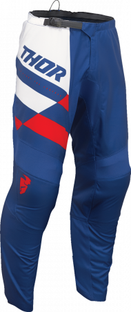 Pantaloni - Pantaloni atv/cross copii Thor Sector Checker, culoare bleumarin/rosu, marime 26
