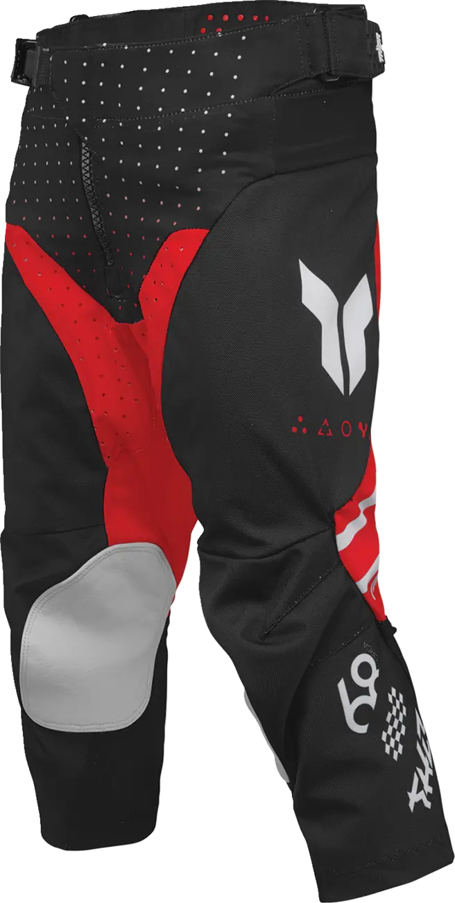 Pantaloni atv/cross copii Thor Launchmode Futura, culoare negru/rosu, marime 28 [2]