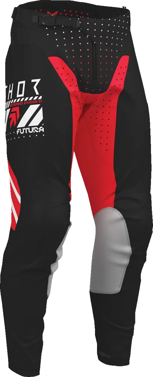 Pantaloni atv/cross Thor Launchmode Futura, culoare negru/rosu, marime 34 [2]