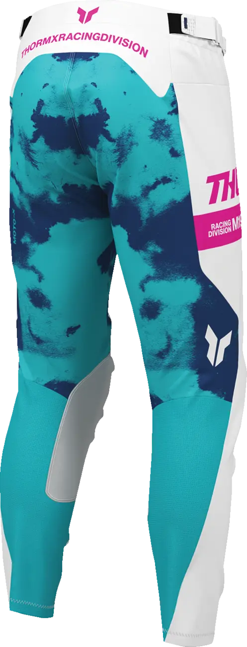 Pantaloni atv/cross Thor Launchmode Bleach, culoare alb/turcoaz, marime 44 [1]