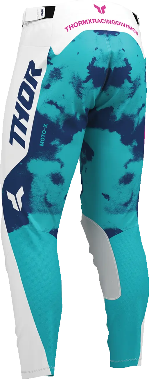 Pantaloni atv/cross Thor Launchmode Bleach, culoare alb/turcoaz, marime 44 [3]
