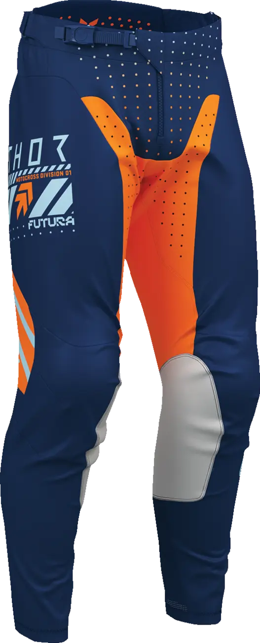Pantaloni atv/cross Thor Launchmode Futura, culoare bleumarin/portocaliu, marime 44 [2]
