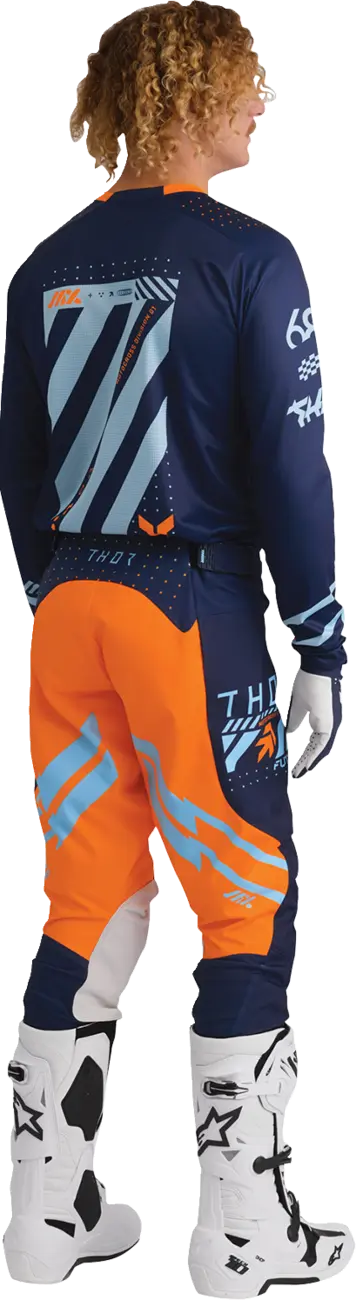 Pantaloni atv/cross Thor Launchmode Futura, culoare bleumarin/portocaliu, marime 44 [5]