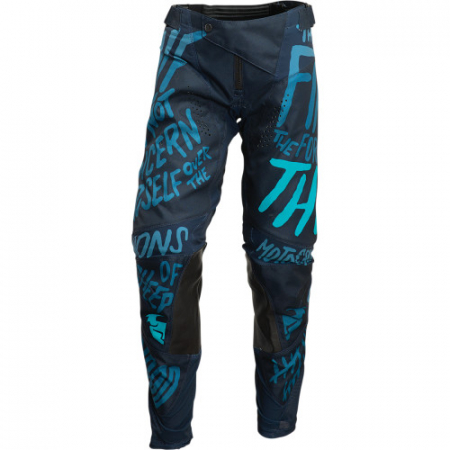 Pantaloni - Pantaloni cross/atv dama Thor Pulse Racewear Counting Sheep, culoare bleumarin/turcoaz, marime L