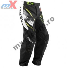Pantaloni - Pantaloni motocross copii Thor Phase Pro Circuit culoare negru/alb marime 28