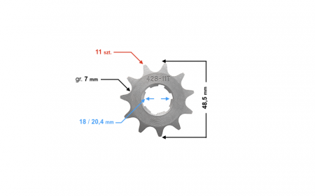 Pinion fata 11/428 pentru ATV/moto china [1]