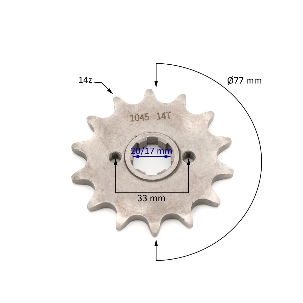 Pinion fata cross Asix,pas 520,14z,D int.20