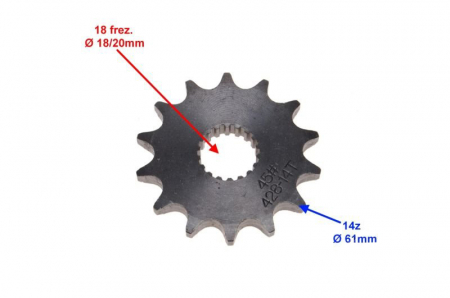 Pinion fata transmisie, 14 dinti, pas 428, Suzuki Gn125 [1]