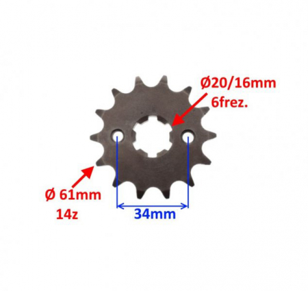 Pinion fata transmisie si siguranta 14 dinti, pas 428, Yamaha YBR 125 [1]