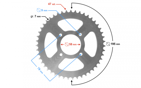 Pinion roata spate Barton Motor, Fighter/Sprint, 47/428 [1]