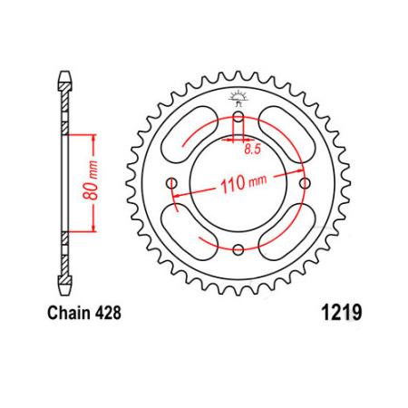 Pinioane - Pinion spate 42 dinti, pas 428
