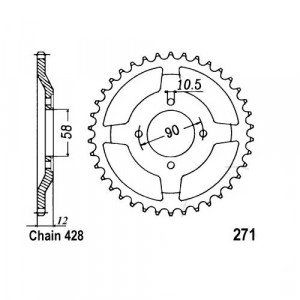 Pinioane - Pinion spate 428 Z50 - JMT
