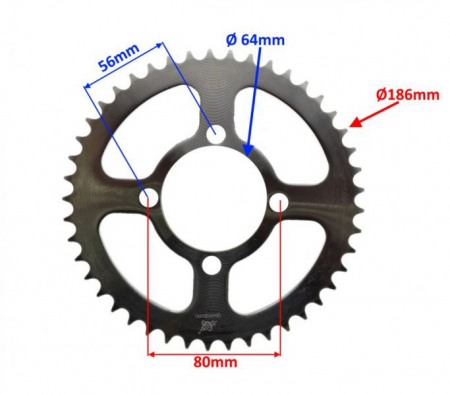 Pinioane - Pinion spate, 45 dinti, pas 428 Py-5