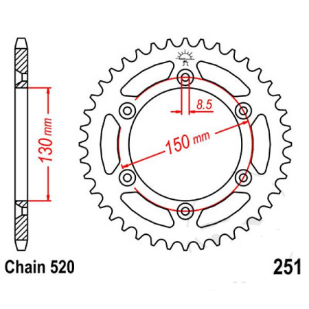 Pinioane - Pinion spate 520 Z50