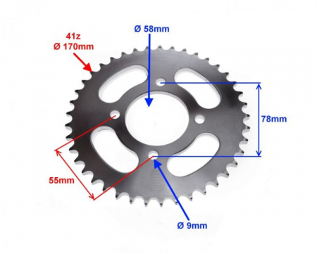 Pinion spate transimisie, 41 dinti, pas 428 [1]