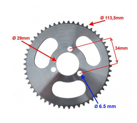 Pinion spate transmisie 55z 140 25H DO MINI POCKET ATV [1]