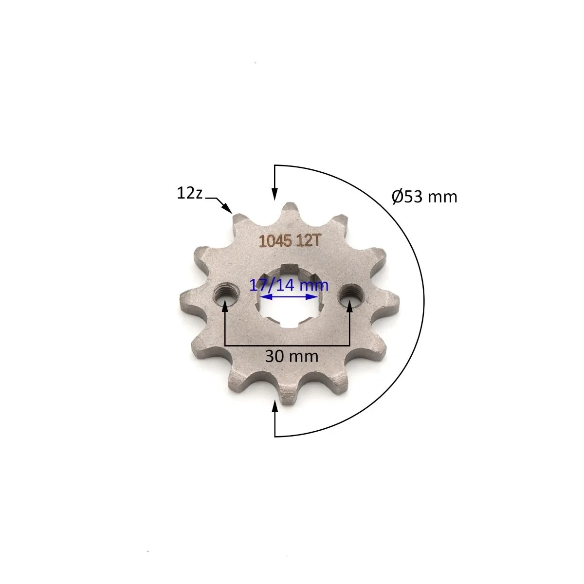 Pinion transmisie fata cross-atv 110-125cc,pas428,12z,int.17mm [1]