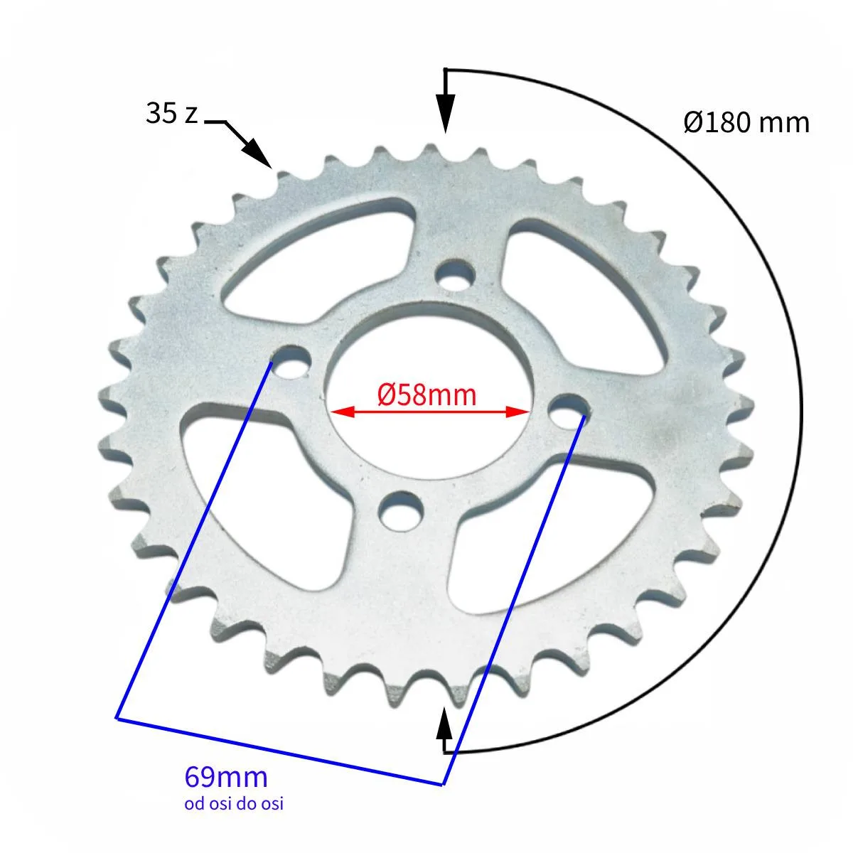 Pinion transmisie spate Buggy Asix 200cc,pas 530,35z [2]