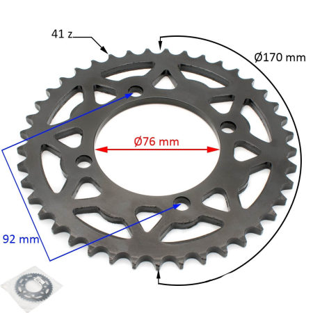 Pinion transmisie spate cross 110-125cc,pas428,41z