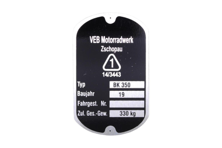 Produse Noi - Placuta de identificare BK 350