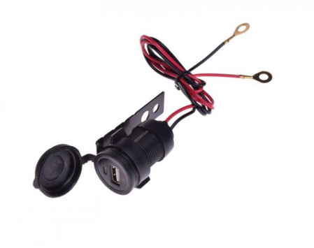 Incarcator telefon - Priza moto + suport, 1 x USB