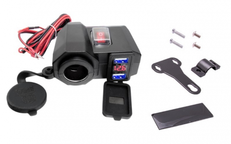 Priza moto USB, montaj pe ghidon [1]