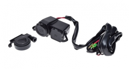 Priza + suport moto, 12v, 2 porturi usb [1]