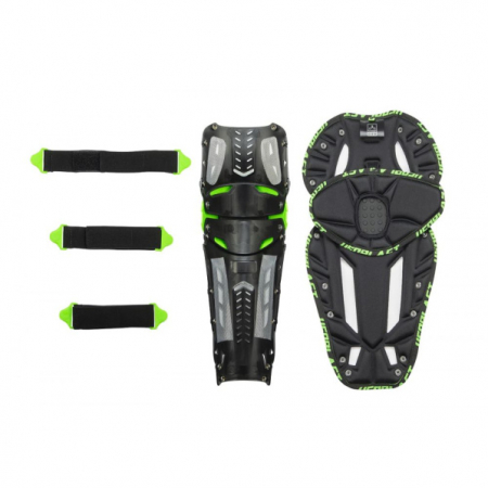 Protectii genunchi UFO Plast Crypton, culoare negru/verde, marime universala [3]