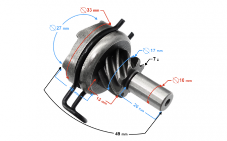 Rac pornire + arc, GY-6, 50cc, 4T, 7dinti [2]