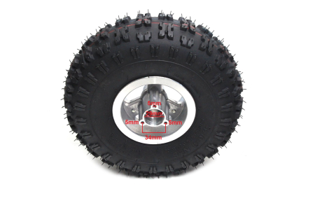 Roata completa spate cu anvelopa Pocket ATV 4", 4.10x4 [2]