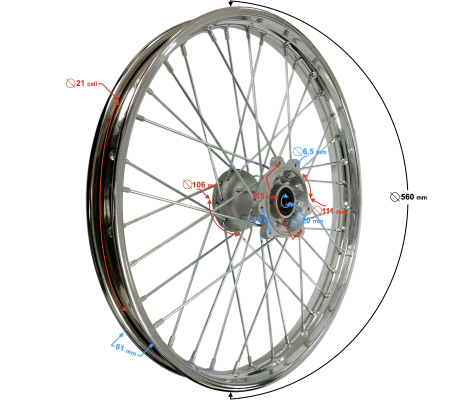 Roata fata 21" Barton DB250 MZK [2]